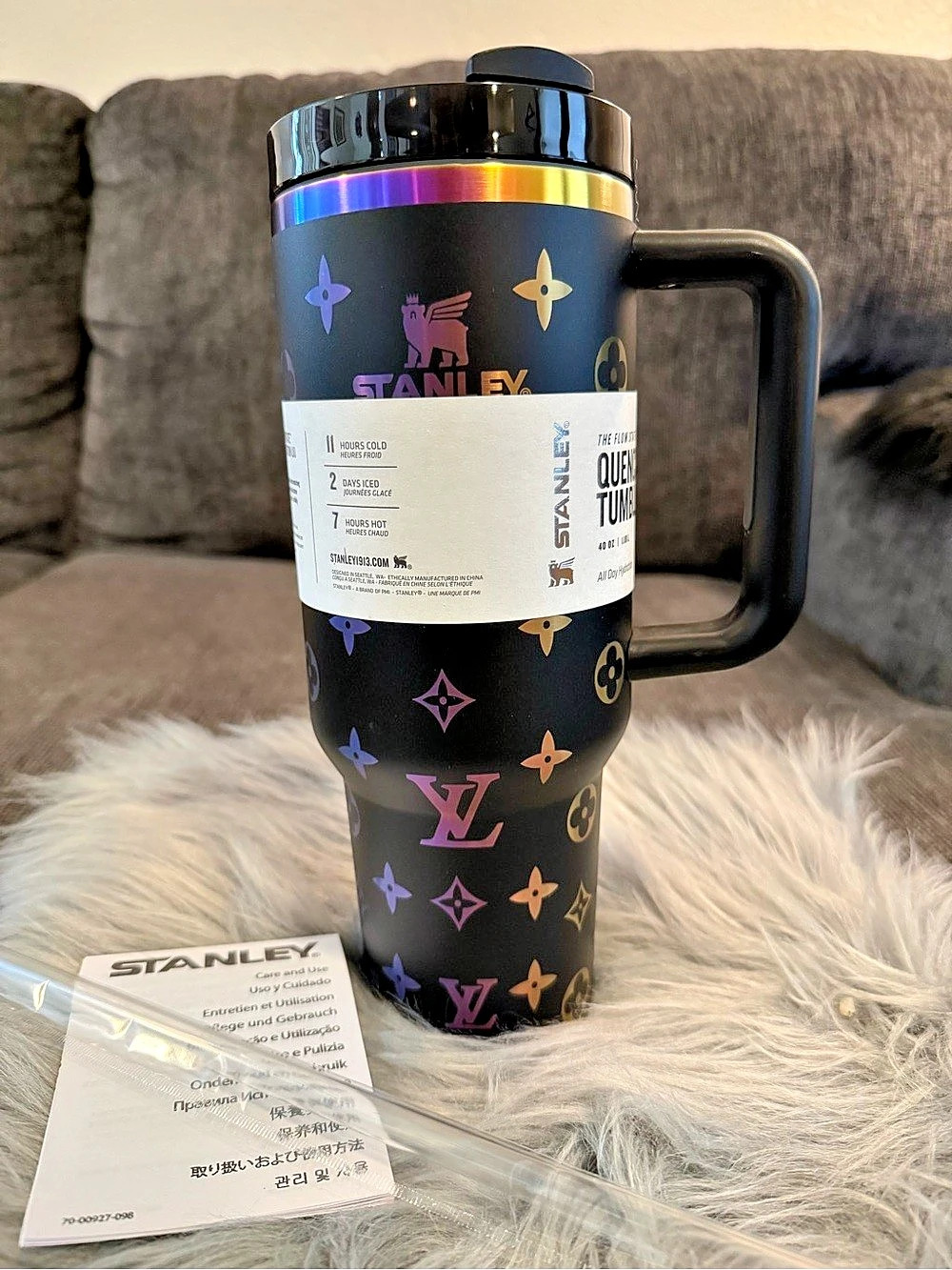 STANLEY Quencher H2.0 FlowState Tumbler Black & Pink NWT